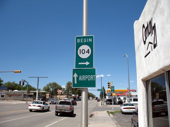 Beginning of NM 104 at Grand Avenue in Las Vegas