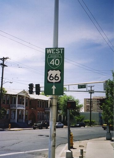 BL 40/US 66 sign in Albuquerque