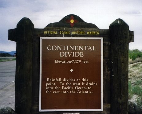 Historic marker for Continental Divide on US 550 in NM