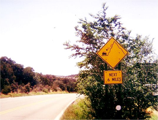 Falling rock sign on US 82 near Cloudcroft, NM