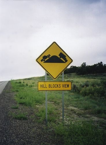 Hill Blocks View sign at Continental Divide in New Mexico