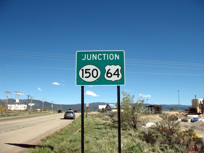 Junction for NM 150 and US 64 at NM 522 in Taos