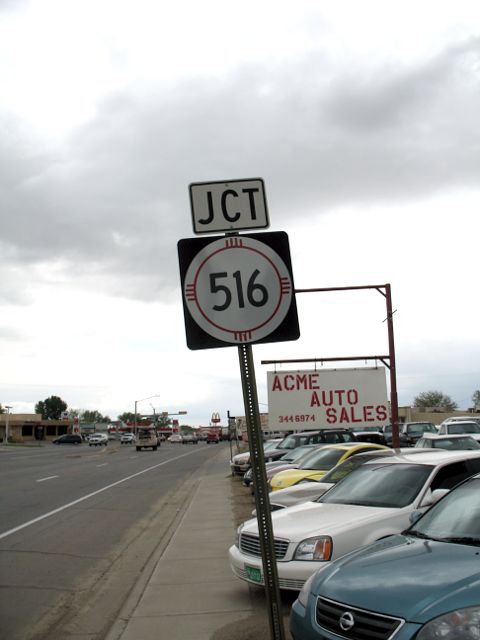 Junction of NM 516, the former US 550, at the current US 550 in Aztec