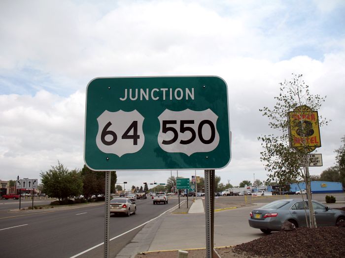 Junction of US 64 and US 550 in Bloomfield, New Mexico