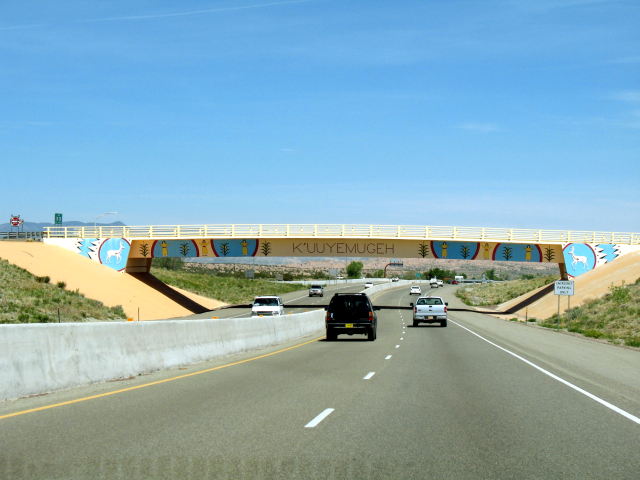 Overpass over US 84-US 285 in Cuyamungue, New Mexico