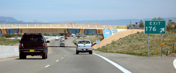 Overpass over US 84-US 285 in Cuyamungue, New Mexico