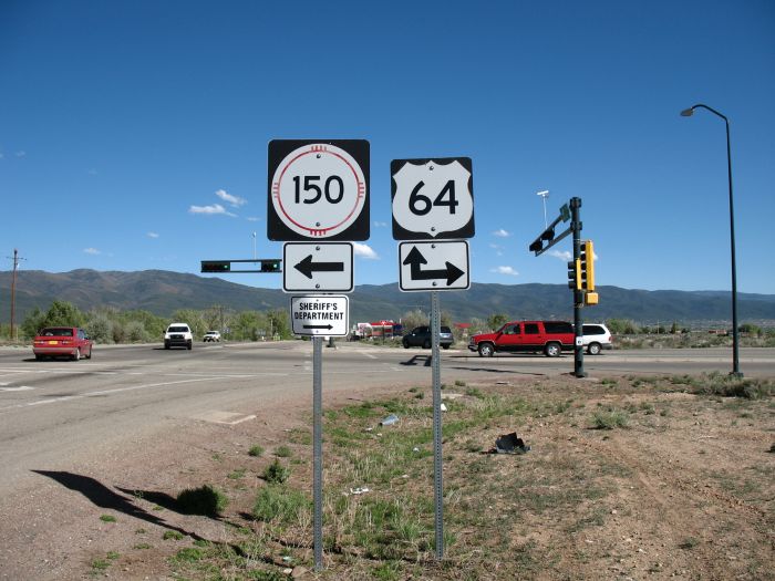 NM 150 and US 64 at the southern end of NM 522 near Taos