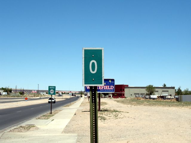 Zero-mile marker on NM 345 in Albuquerque