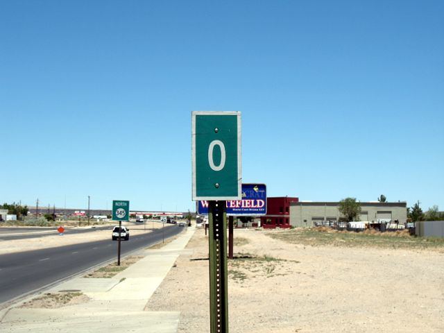 Zero-mile marker on NM 345 in Albuquerque