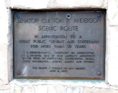 NM 502 plaque for the scenic route named after a former U.S. senator from New Mexico