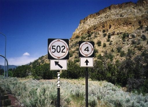 NM 502 at NM 4 east of Los Alamos, right at the exit