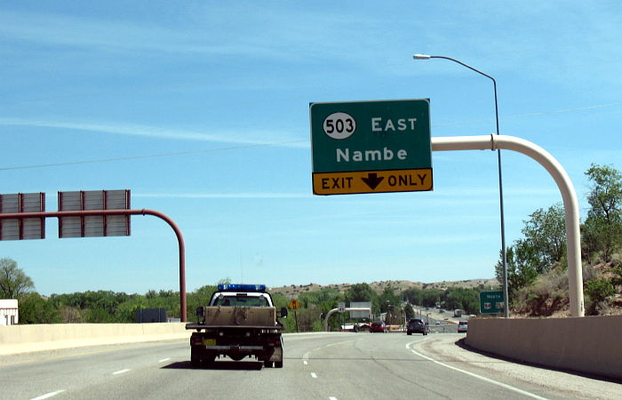 Advance exit-style sign for NM 503 from US 84-US 285
