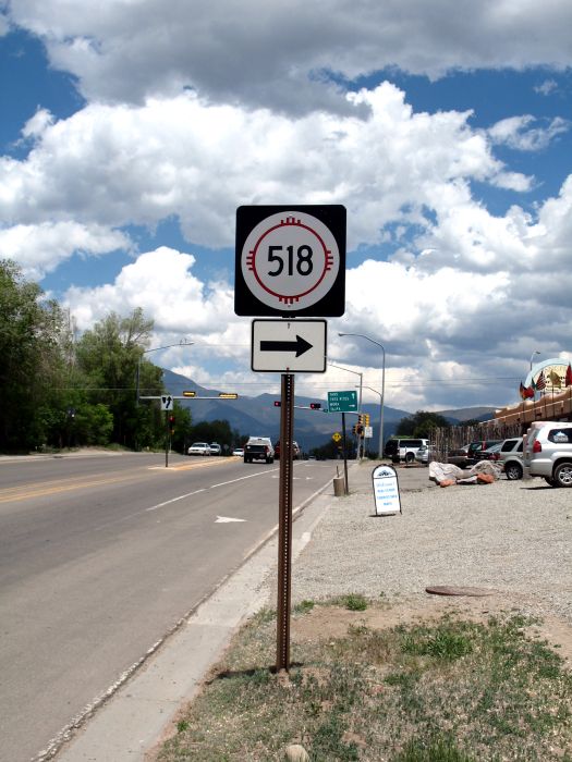 NM 518 from northbound NM 68 in Ranchos de Taos
