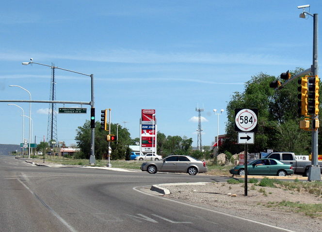 NM 584 at northbound US 84-US 285 in Española