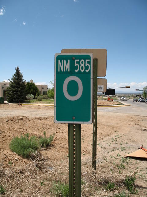 The milepost at the western end of NM 585