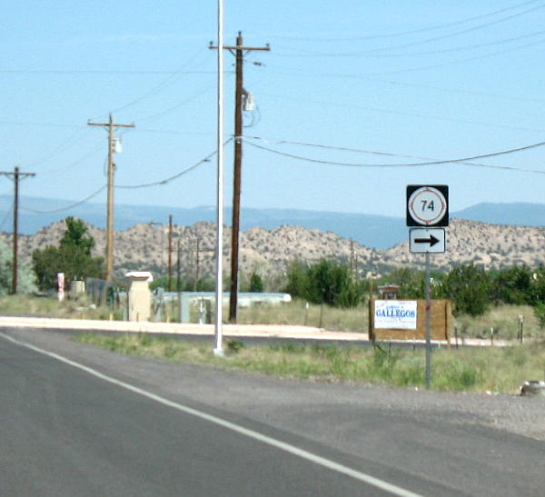 NM 74 at US 84-US 285 north of Española