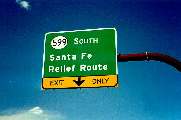 Santa Fe Relief Route exit sign