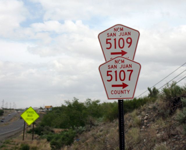 San Juan County (New Mexico) routes not maintained by the county