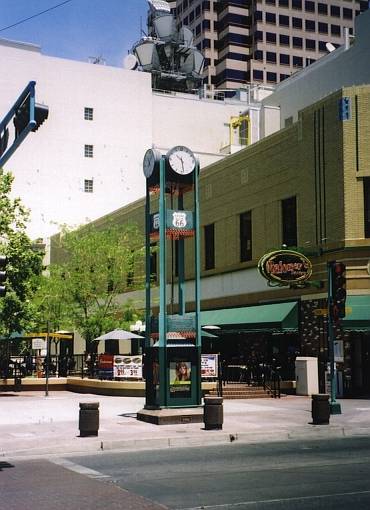 US 66 commemorative clock in downtown Albuquerque
