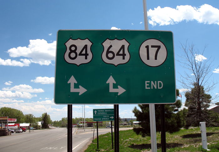 Southern endpoint of NM 17 in Chama