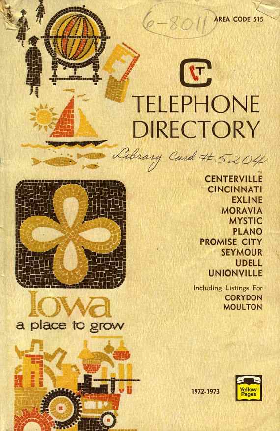 Cover of Centerville, Iowa phone directory