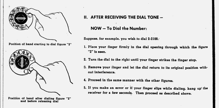 How to dial a telephone, Centralia, Mo., 1954 newspaper ad