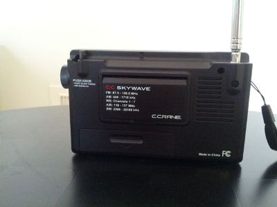 Rear view of CC Skywave radio