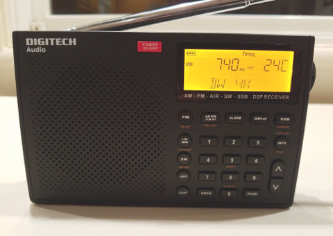 Digitech AR-1780 radio, tuned to KCBS(AM), showing bandwidth setting