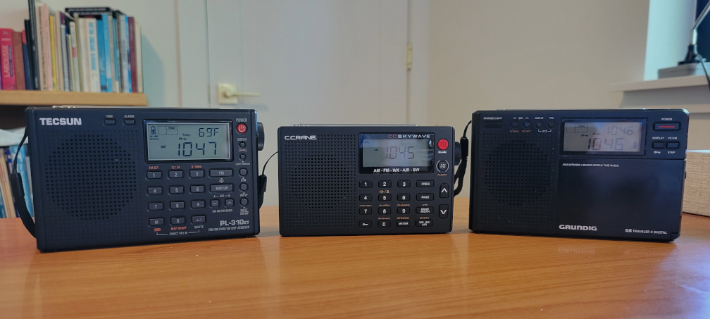 Radios compared in this report: Tecsun PL-310ET, C. Crane Skywave, Grundig G8
