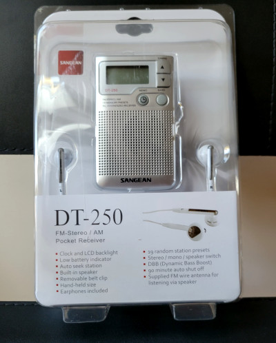 Sangean DT-250 radio in blister pack