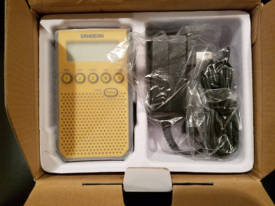 Sangean DT-800 as packaged in its box