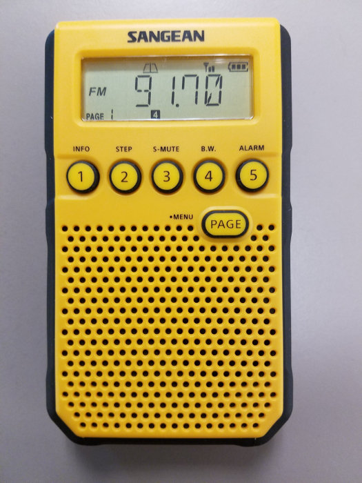 Sangean DT-800 radio tuned to KALW(FM)