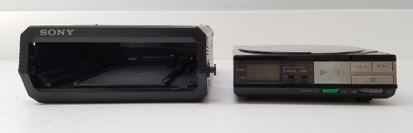 Sony D-5 Discman alongside its carrying case
