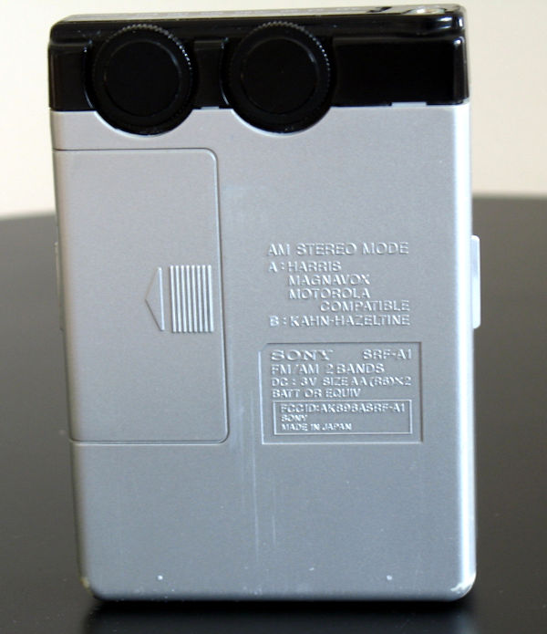 Sony SRF-A1 back view
