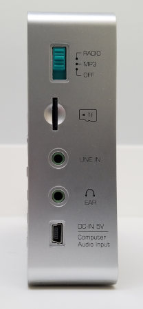 The right side of the Tecsun ICR-110, showing controls and jacks