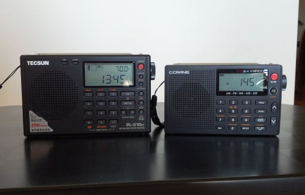 Tecsun-PL-310ET (left) and CC Skywave (right) AM/FM/shortwave travel-style radios