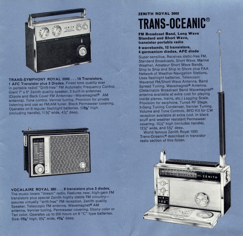 1963 Zenith FM radios