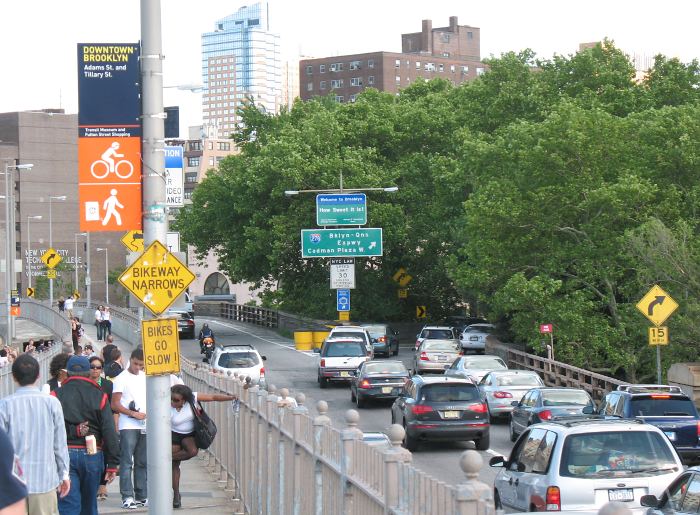 The Brooklyn landing of the Brooklyn Bridge