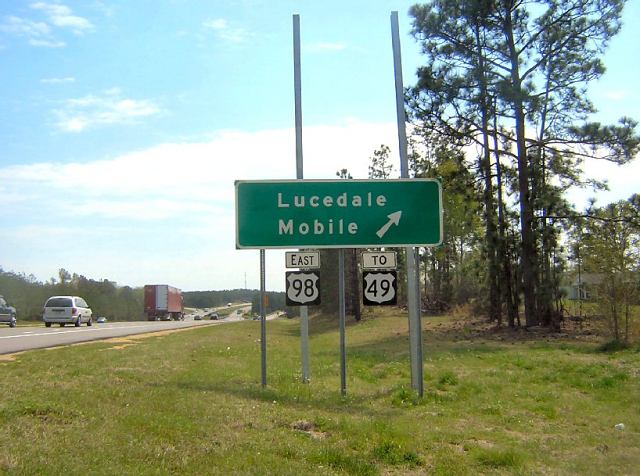 US 49 and US 98 from Interstate 59 in Hattiesburg, Mississippi
