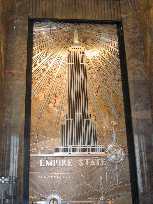 Streamline-style emblem for the Empire State Building