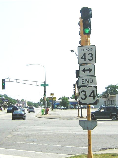 Eastern endpoint of US 34 in Lyons, Illinois, near Chicago