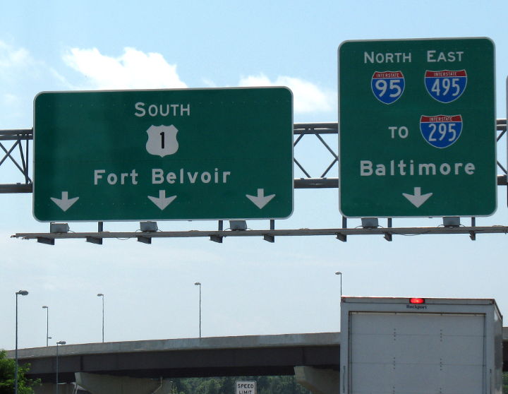 I-95/I-495 first exit in Virginia westbound at US 1