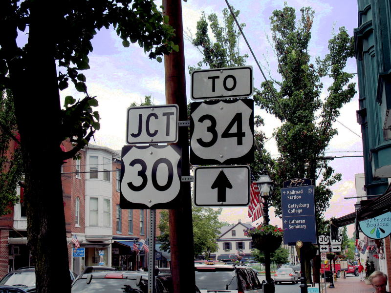 Goof: US 34 for Pennsylvania 34 in Gettsyburg