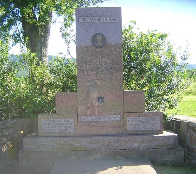 Memorial monument to President Kennedy on US 259 at Big Cedar, Oklahoma