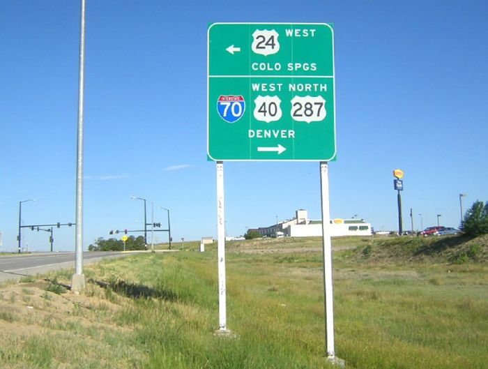 US 24, US 40, US 287, and Interstate 70 junction in Limon, Colorado