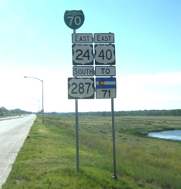 US 24, US 40, US 287, Business Loop 70, and Colorado 71, all in Limon