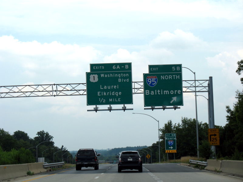 Advance exit sign for US 1 on Maryland 100 south near Elkridge