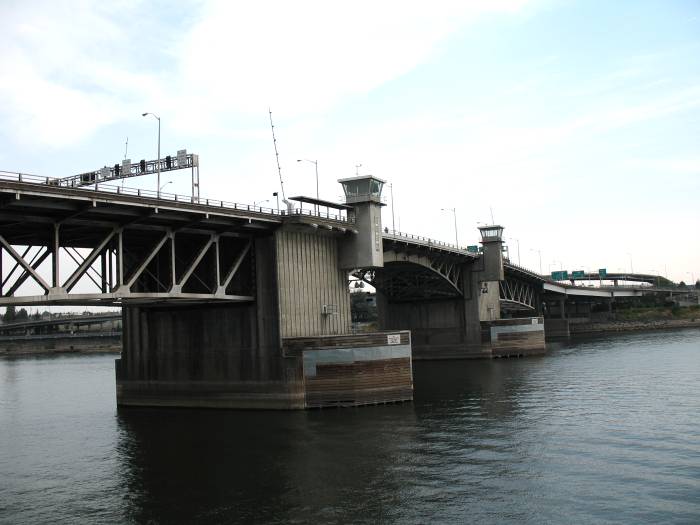 Morrison Bridge in downtown Portland, Oregon