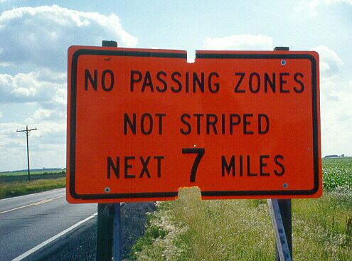 No Passing Zone warning