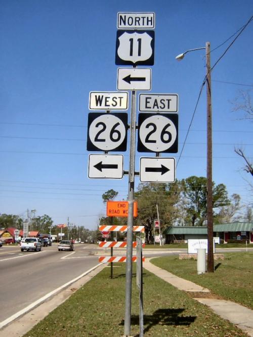 Mismarked trailblazer for US 11 in Poplarville, Mississippi